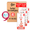Etos Luierbroekjes Maxi Maat 4 9-15 kg Maandbox 192 stuks