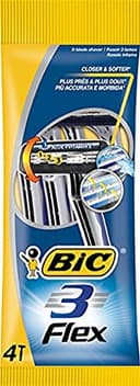 BIC 3 flex-scheerapparaten voor mannen, 3 messen, voor de gevoelige huid, 4 stuks