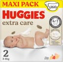 Huggies® Extra Care babyluiers, Maat 2 (3 tot 6 kg), 160 luiers met vochtindicator en Disney-designs, Maxi Pack